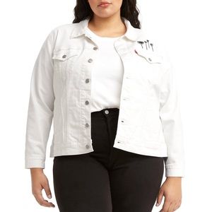 Levi’s - White Flower Ex-Boyfriend Denim Jacket 2X Size (Women)